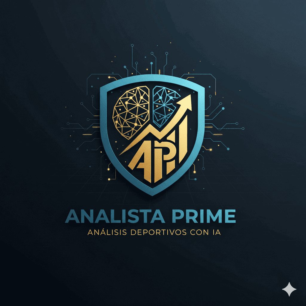 Escudo y Logo de Analista Prime cerebro que junta la IA con inversiones en el fúbol